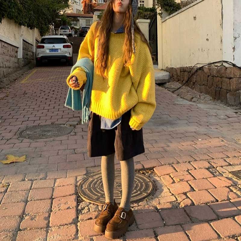 ワッフルルーズニット(2colors)