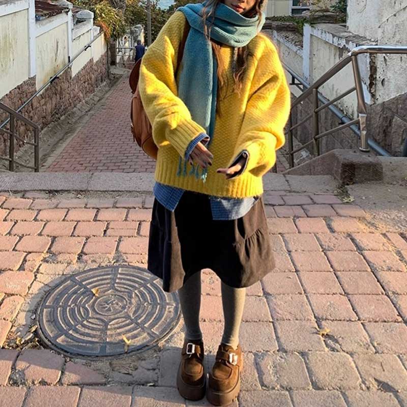 ワッフルルーズニット(2colors)