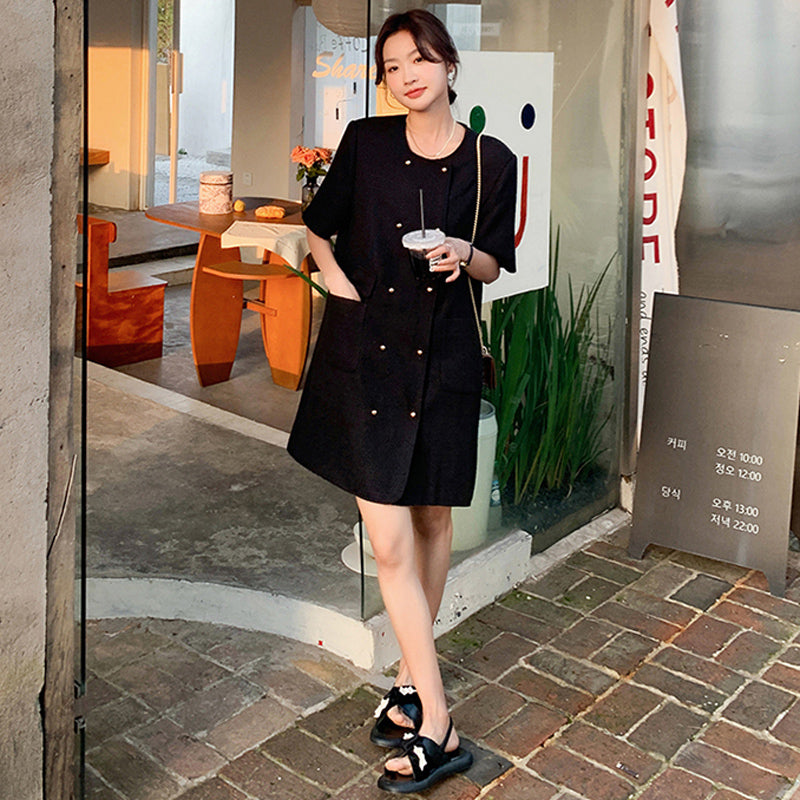 ダブルボタンジャケットワンピース