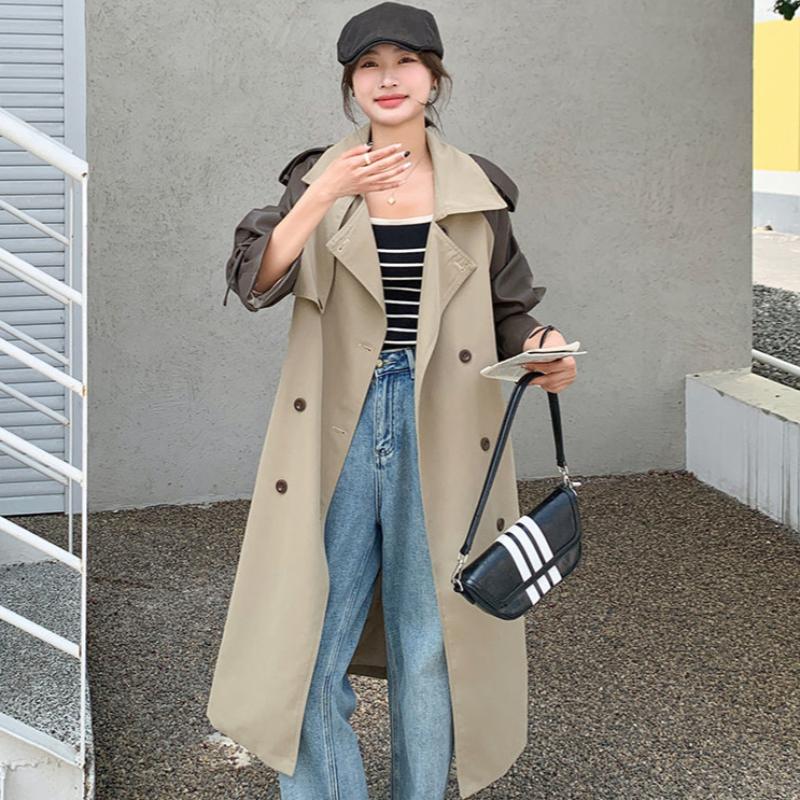 レザータッチ切替ロングトレンチコート