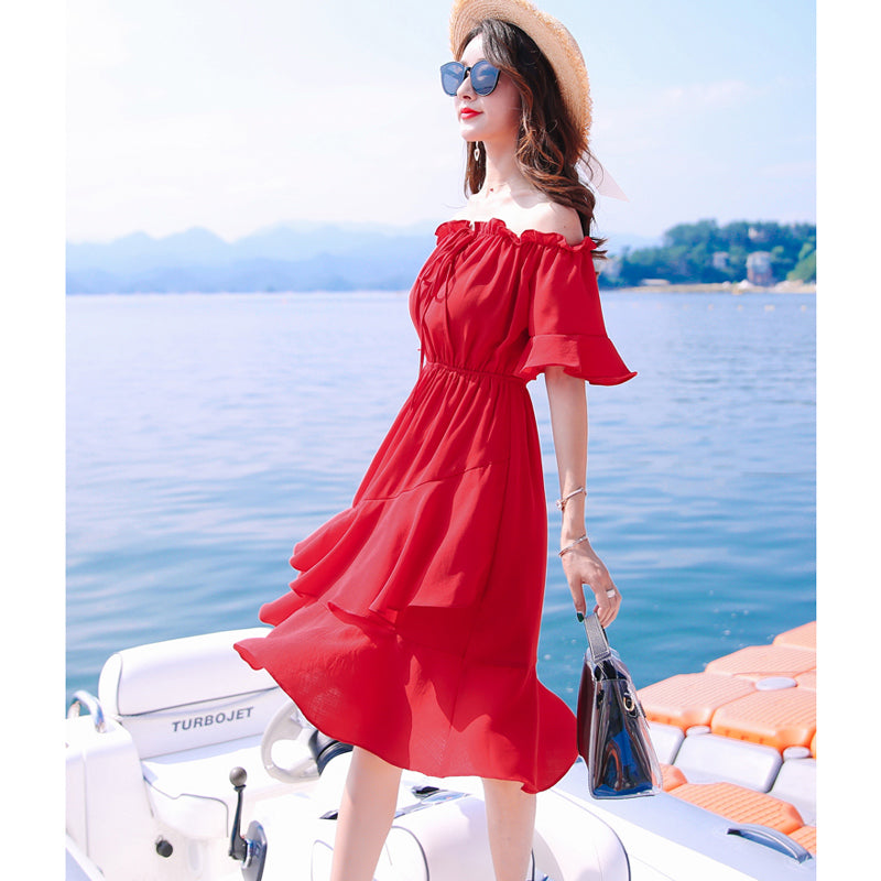 オフショルダーフリルワンピース(3colors)