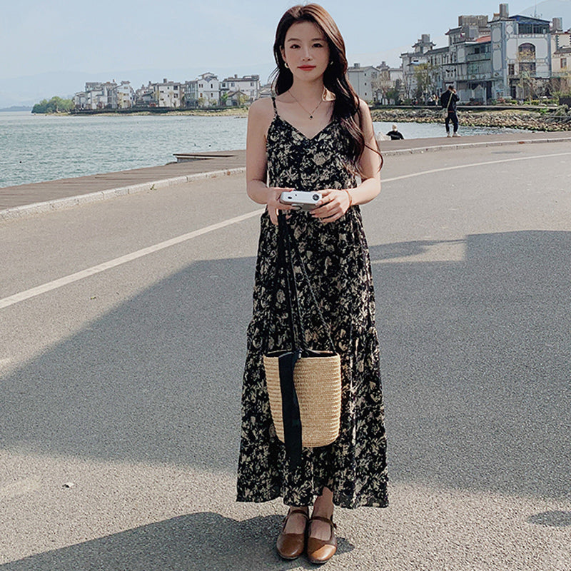 フラワーキャミソールワンピース(スクエアネックトップ付き)