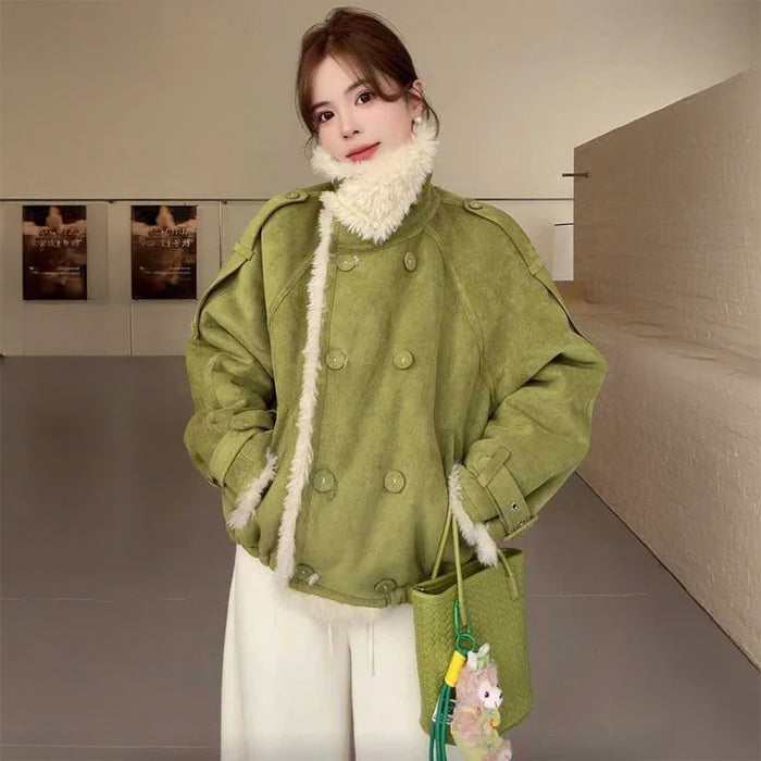 裏ボアグリーンスエードジャケット