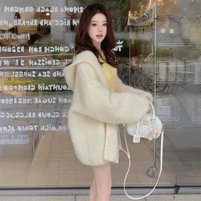 モヘア風ボリュームニットカーディガン