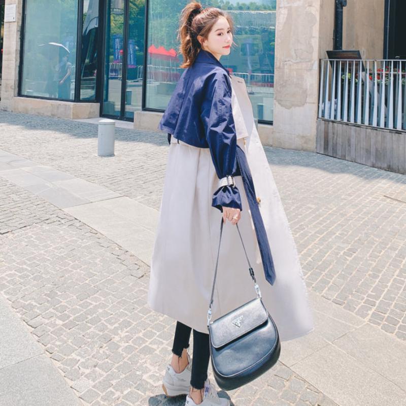 バイカラーミディアム丈トレンチコート