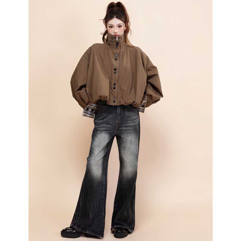 リバーシブルショート丈ブルゾン