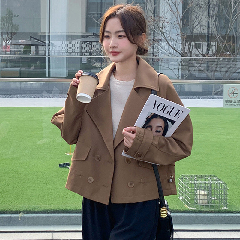 ドローストリングショート丈トレンチ