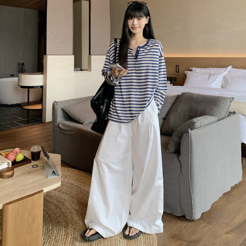 ストライプヘンリーロングTシャツ