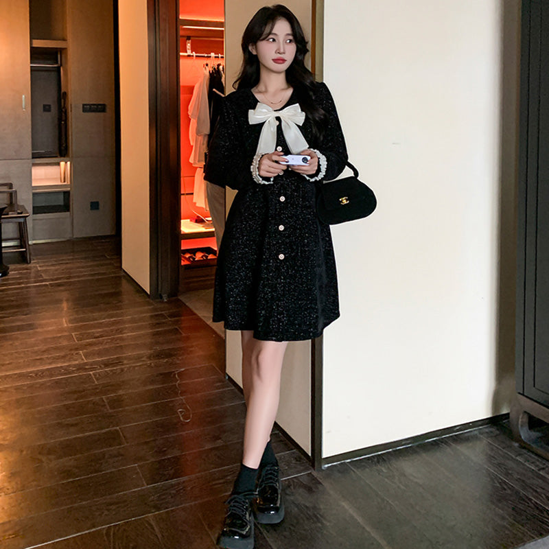 リボン付きオケージョンミニワンピース