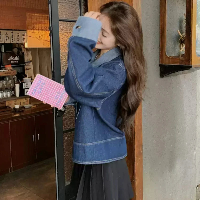 パッチワークデニムジャケット