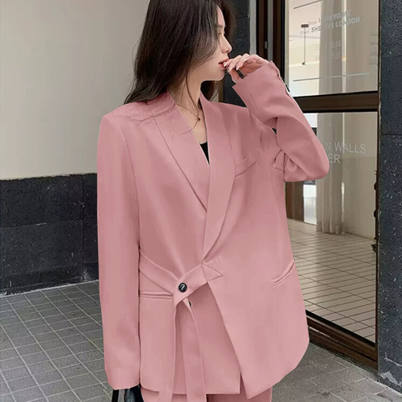 ショールカラーベルトデザインジャケット(4colors)