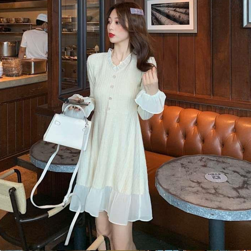 ベルスリーブニットワンピース(2colors・2variation)