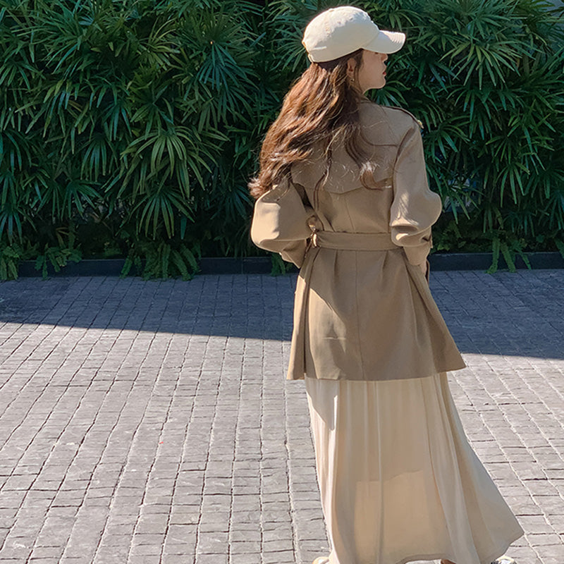 ミディ丈エレガントトレンチコート