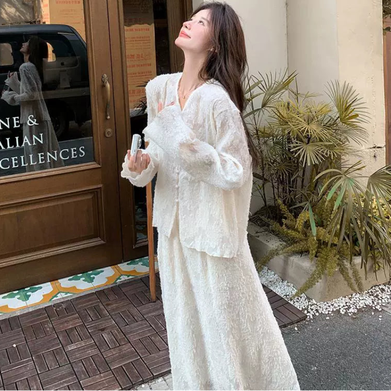 シフォンブラウス×スカートスーツ (2colors)