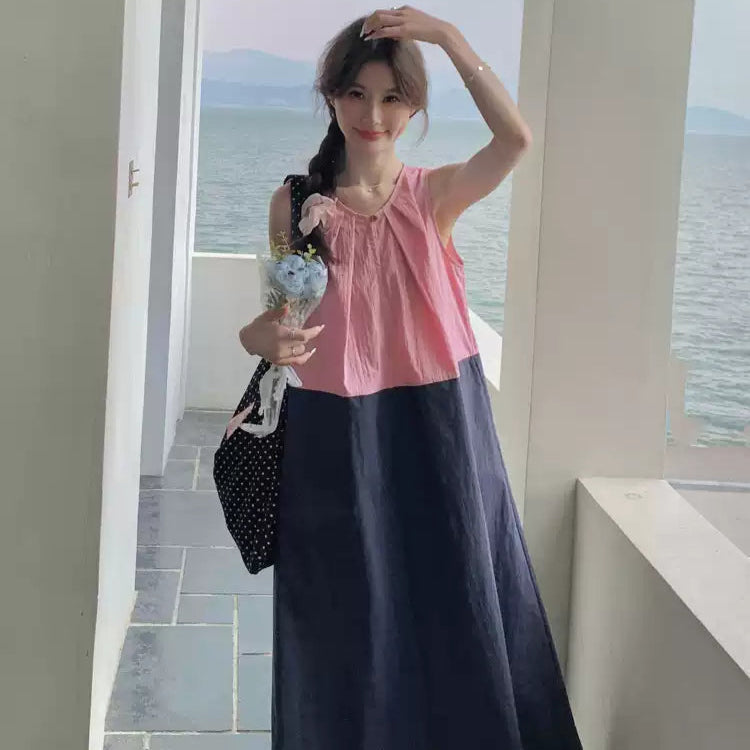 ブロッキングバイカラーワンピース