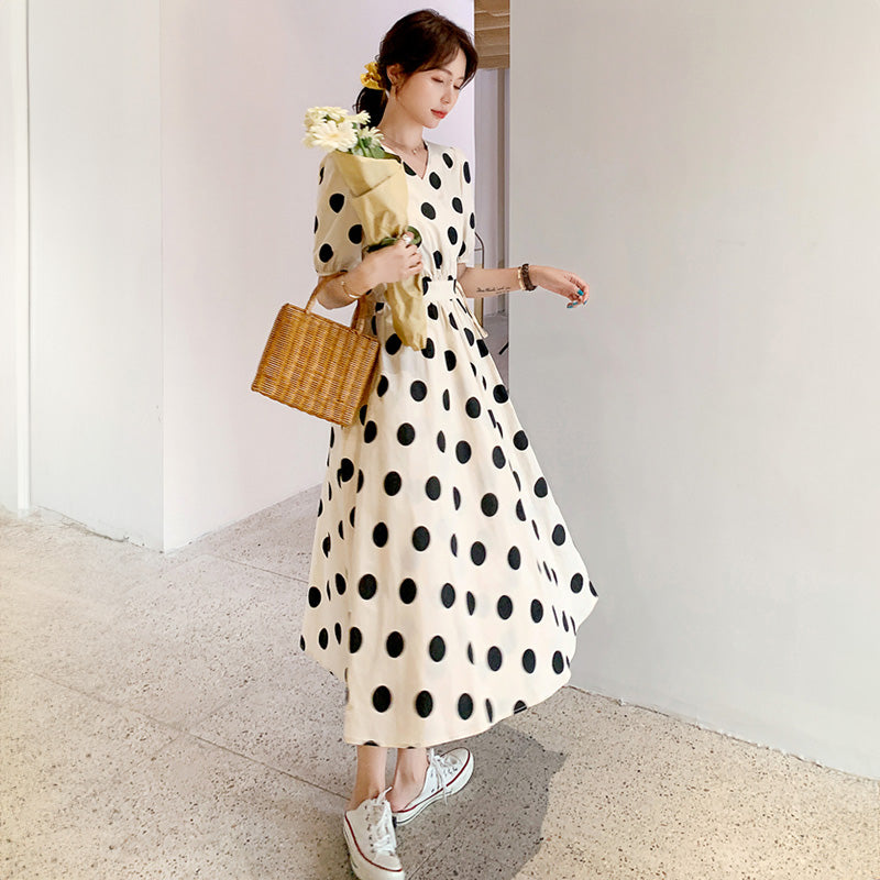 レトロドット柄ワンピース(2colors)