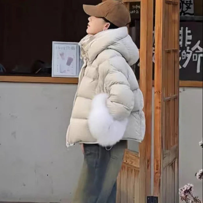 フード付きボリュームダウンジャケット(4colors)