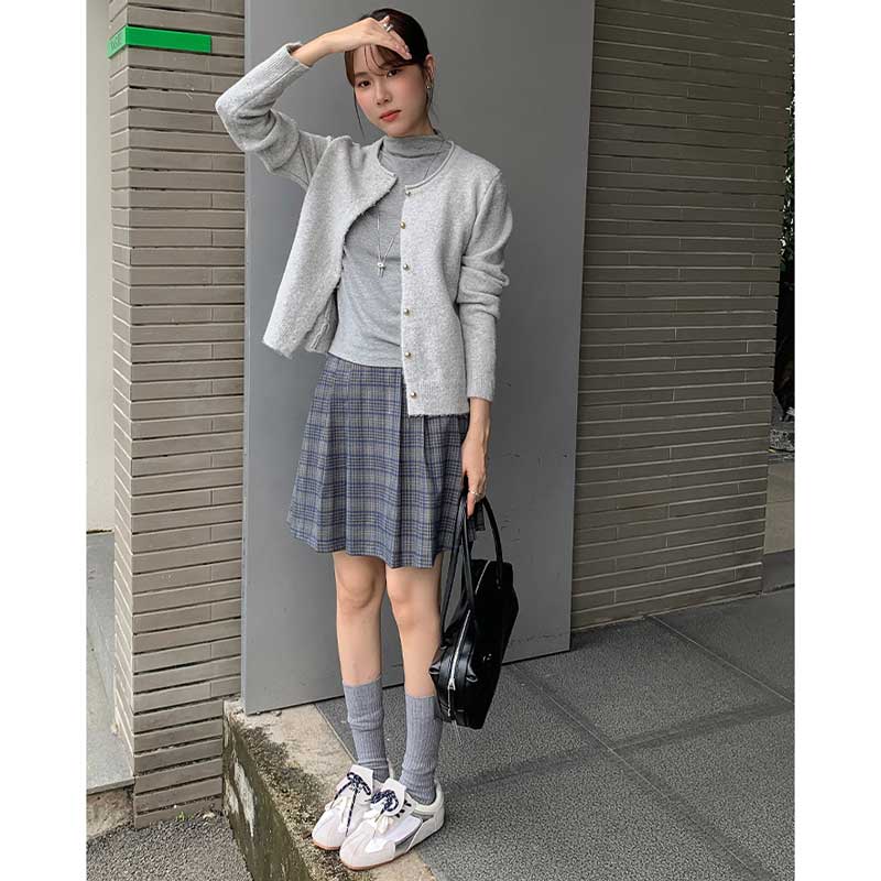 クルーネックベーシックカーディガン(2colors)