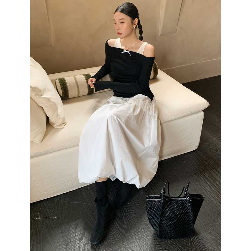 バルーンシルエットマキシスカート(4colors)