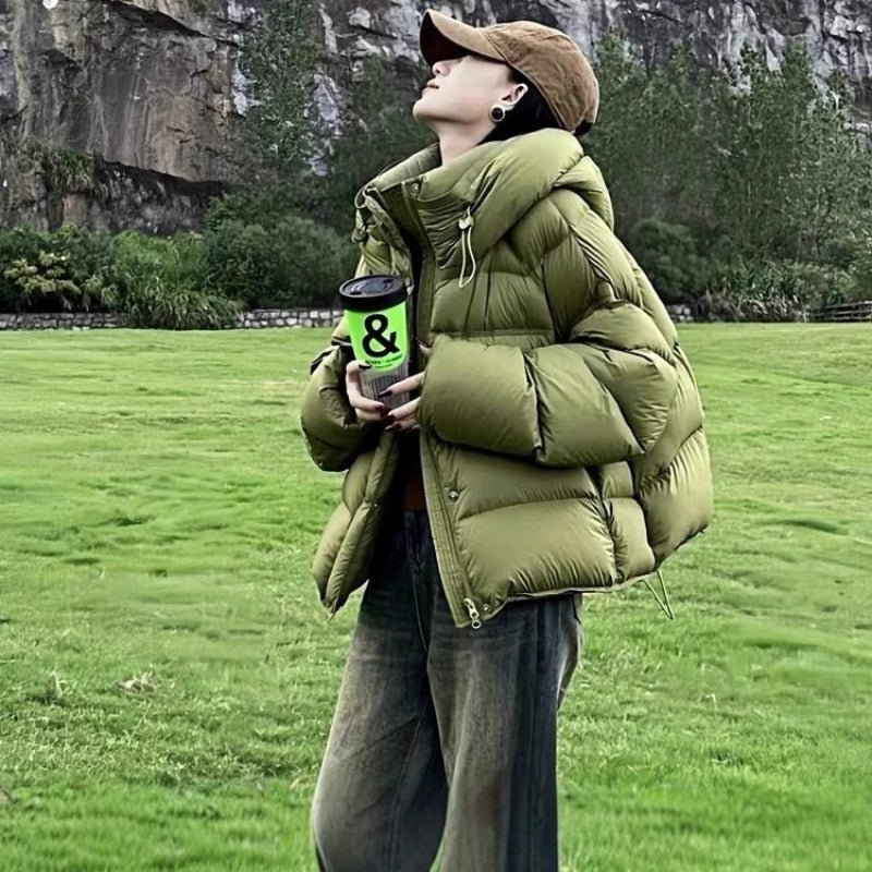 フード付きボリュームダウンジャケット(4colors)