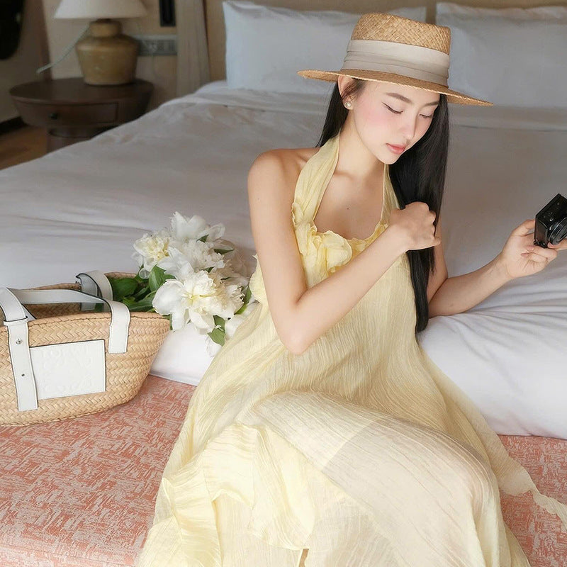 アシンメトリーホルターネックワンピース(3colors)