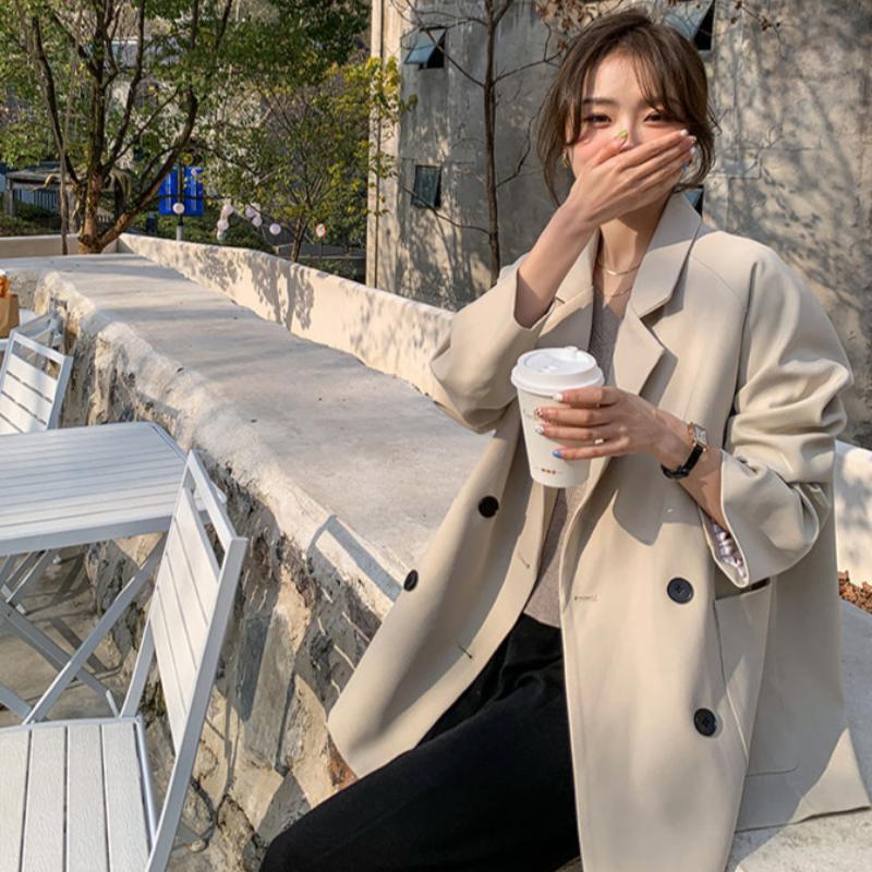 ドロップショルダーダブルジャケット(2colors)