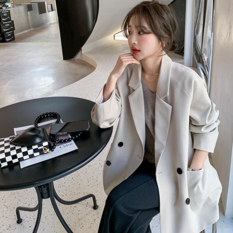 ドロップショルダーダブルジャケット(2colors)