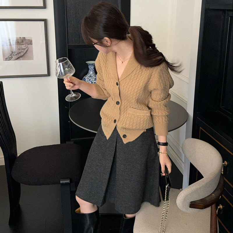 ケーブルニットカーディガン(4colors)