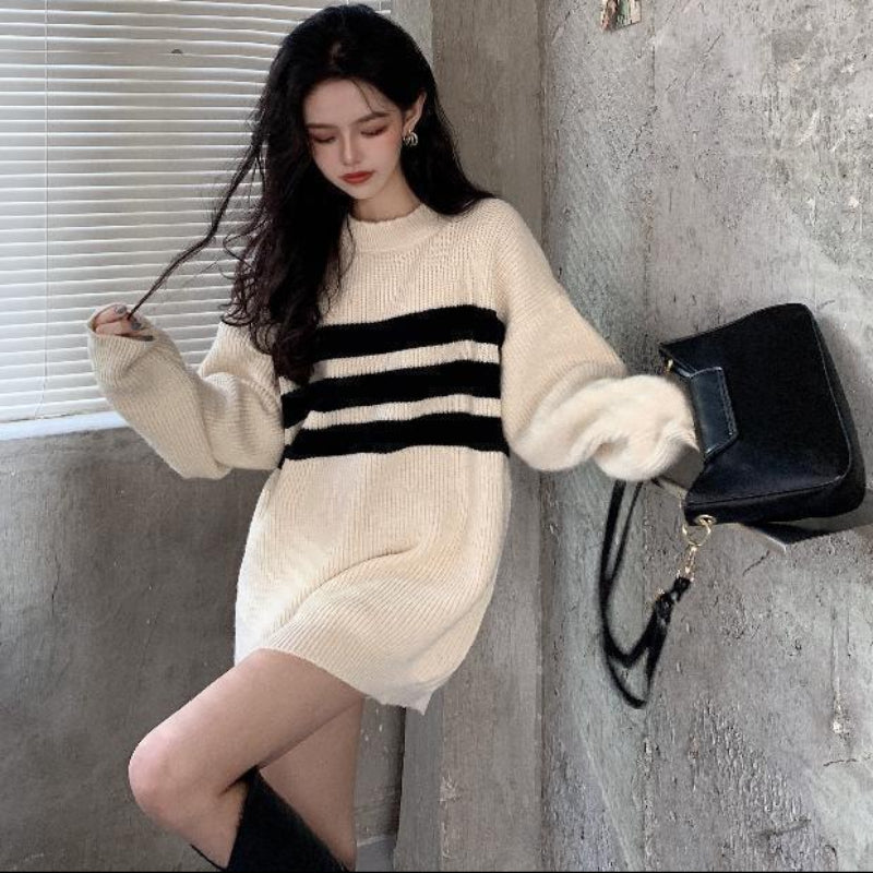 スリーボーダーニットトップス(3colors)