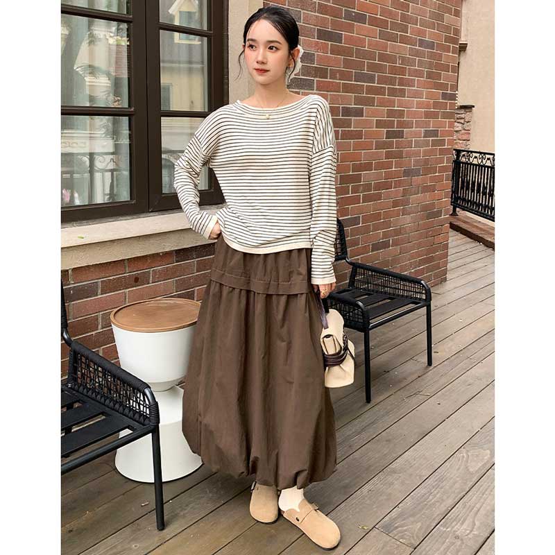 バルーンシルエットマキシスカート(4colors)