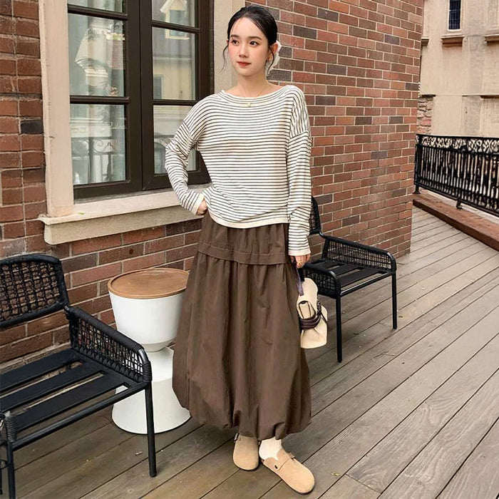 バルーンシルエットマキシスカート(4colors)