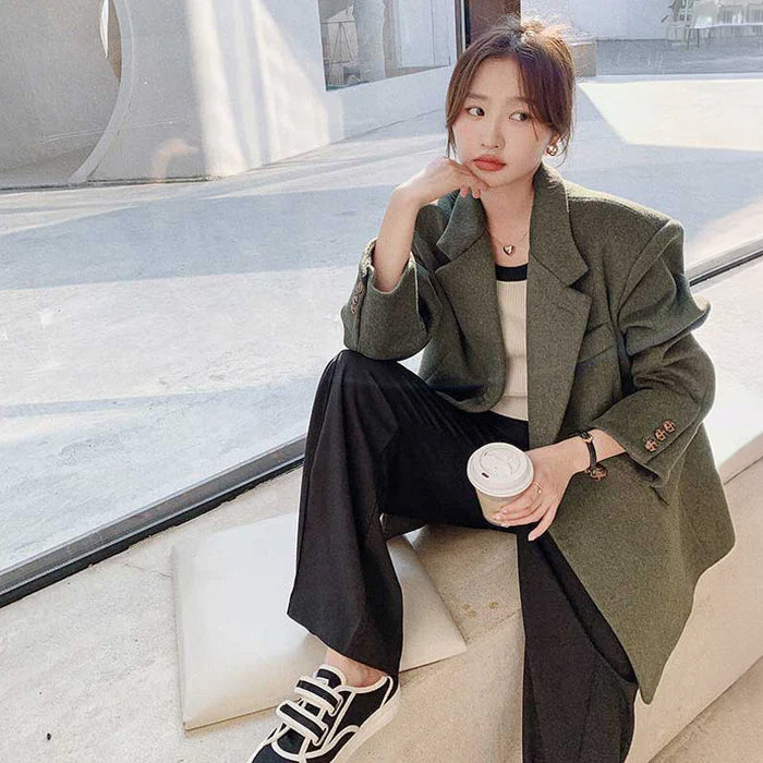 ワイドラペルオーバーコート