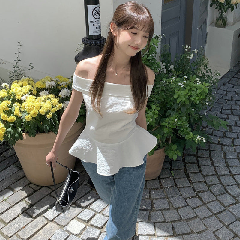 オフショルダーペプラムカットソー(3colors)