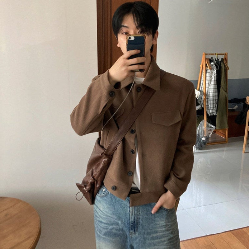 ラペルカラーショート丈ジャケット(2colors)