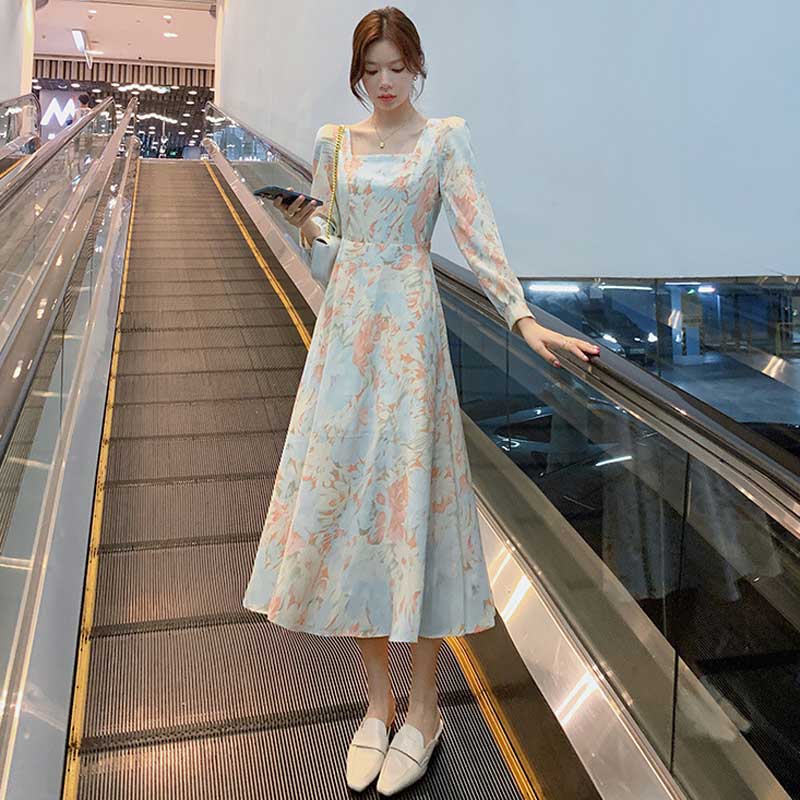 パステルフローラルワンピース