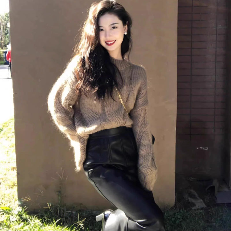 ローゲージケーブルニットセーター(4colors)