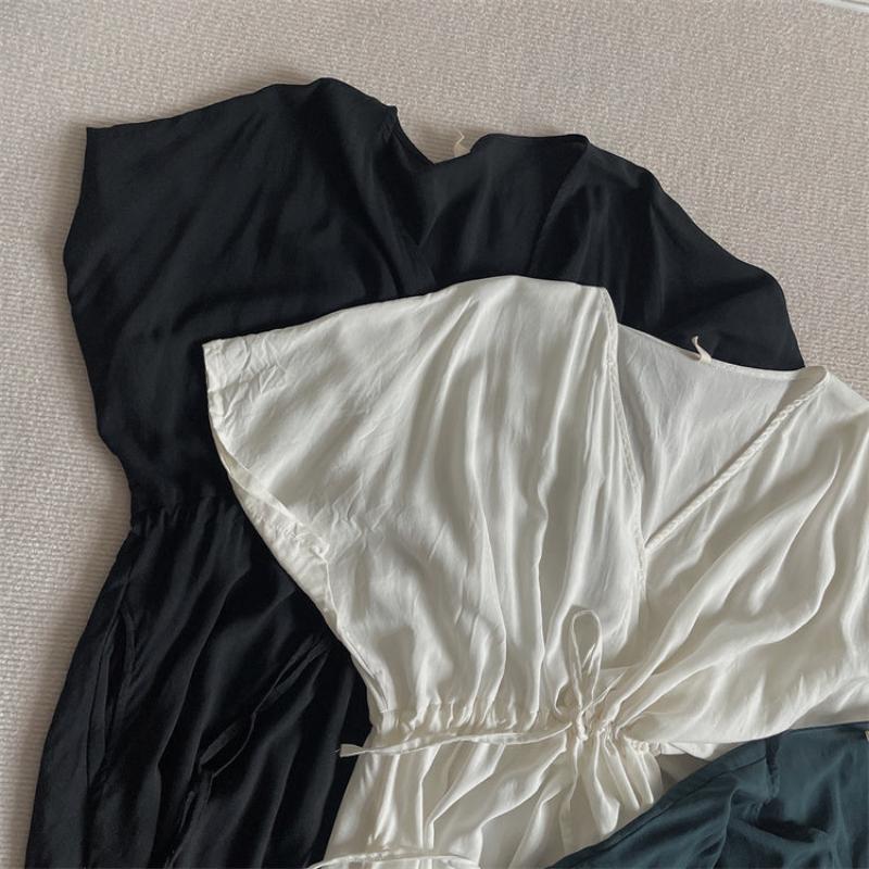 半袖ドローストリングワンピース(2colors)