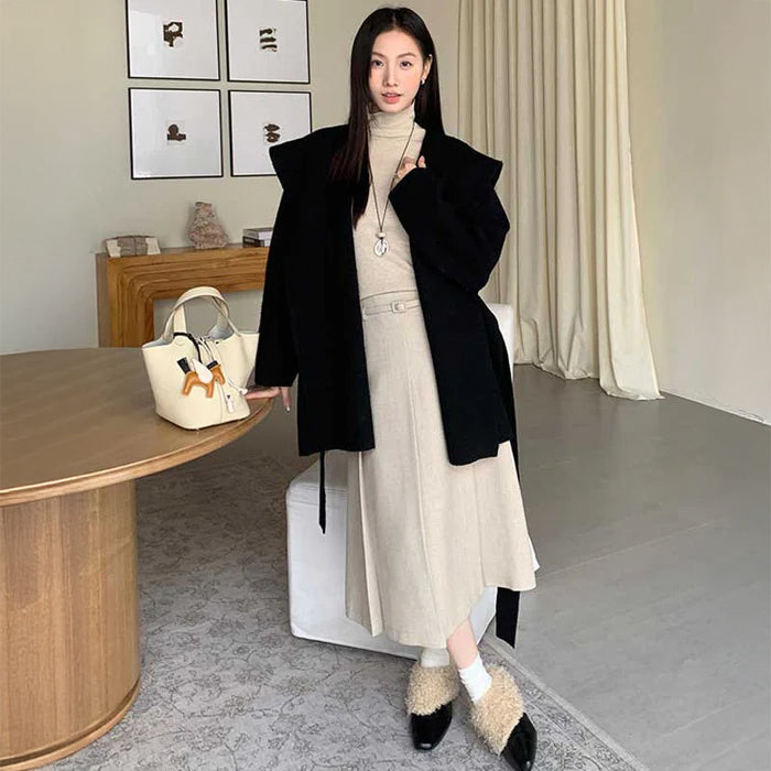 フード付きガウンコート(4colors)