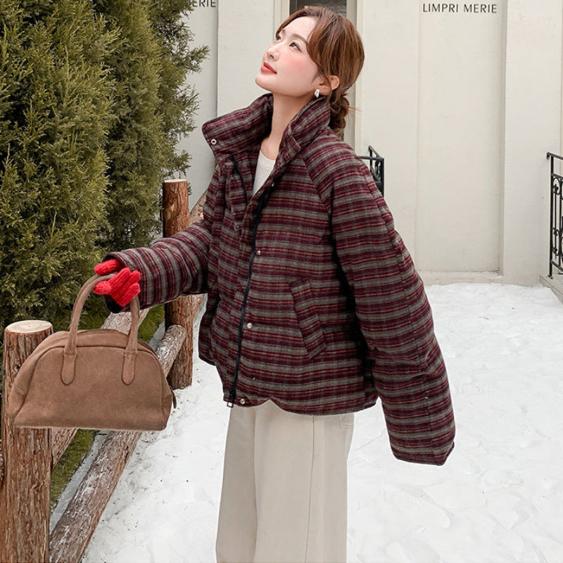 クラシカルチェックダウンジャケット