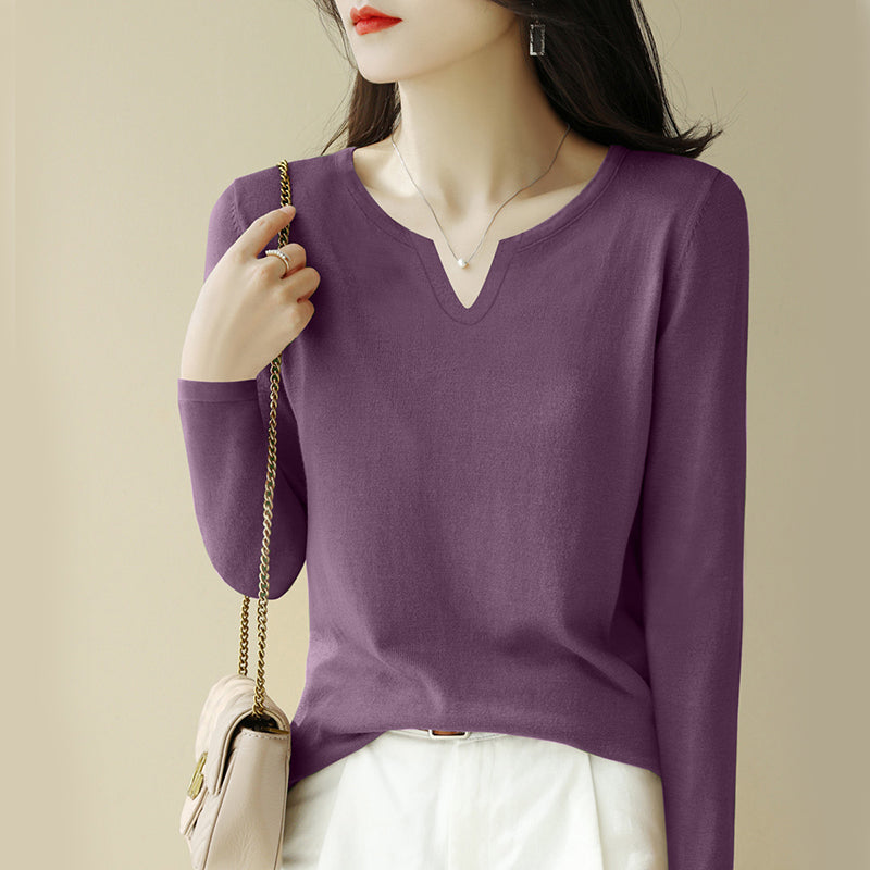 Vネック長袖トップス5colors