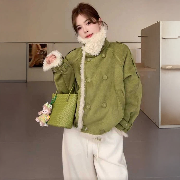 裏ボアグリーンスエードジャケット