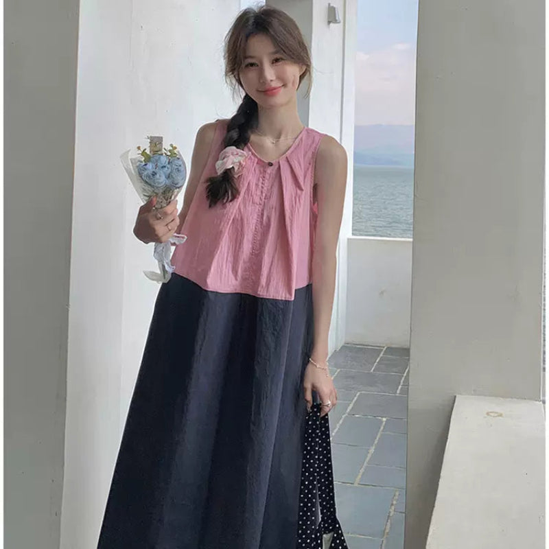 ブロッキングバイカラーワンピース