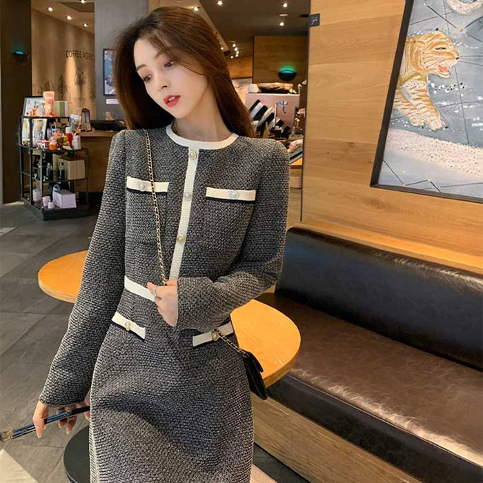 バイカラーパイピングワンピース