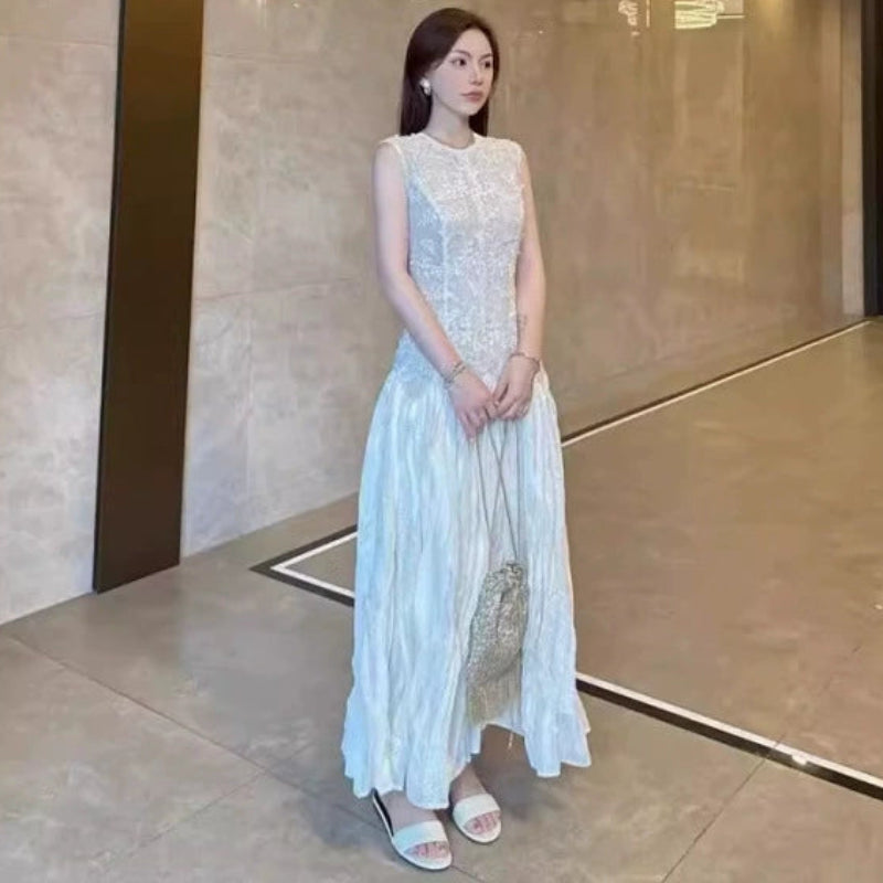 ノースリーブチュール切り替えドレス