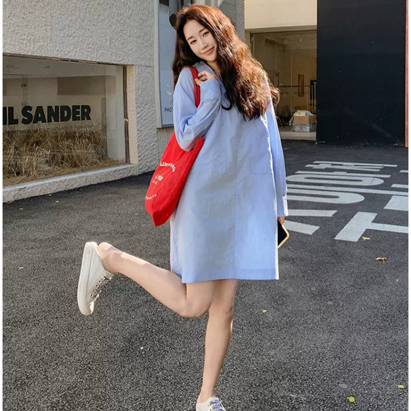 ノーカラーミニ丈リネンワンピース