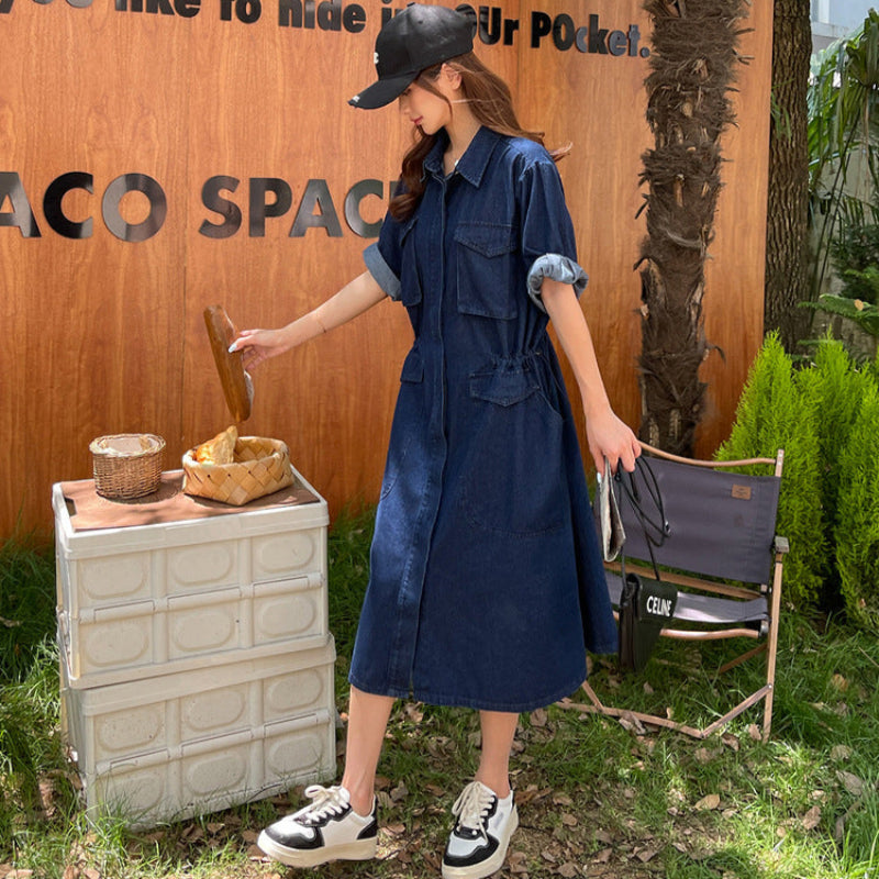 ワークデザインデニムワンピース