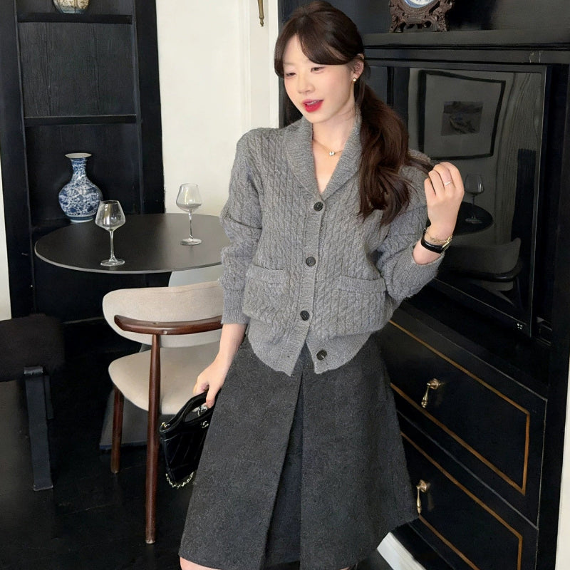 ケーブルニットカーディガン(4colors)