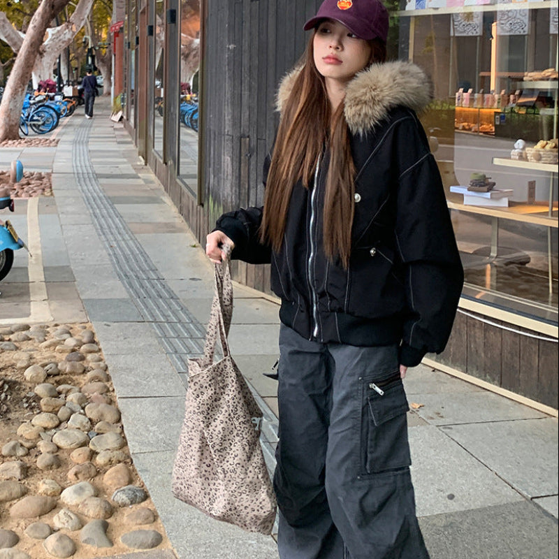 裏ボア付きフードファーブルゾン(2colors)