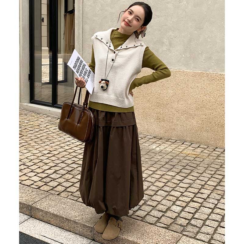 バルーンシルエットマキシスカート(4colors)