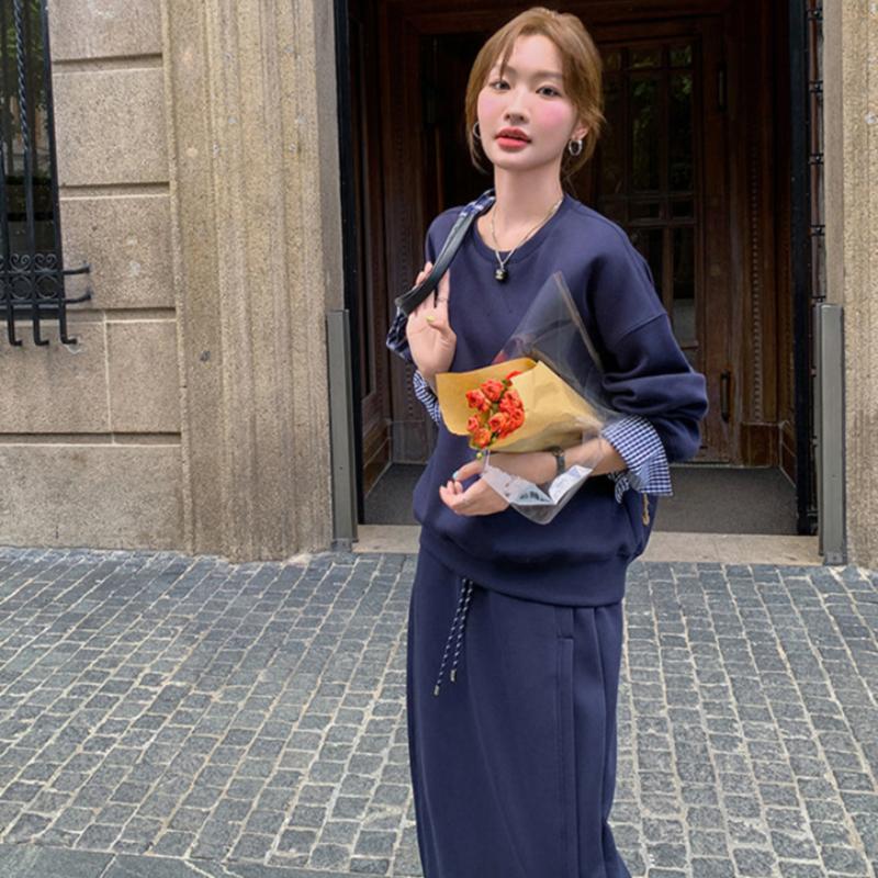 チェックカフストレーナー×スカートセット